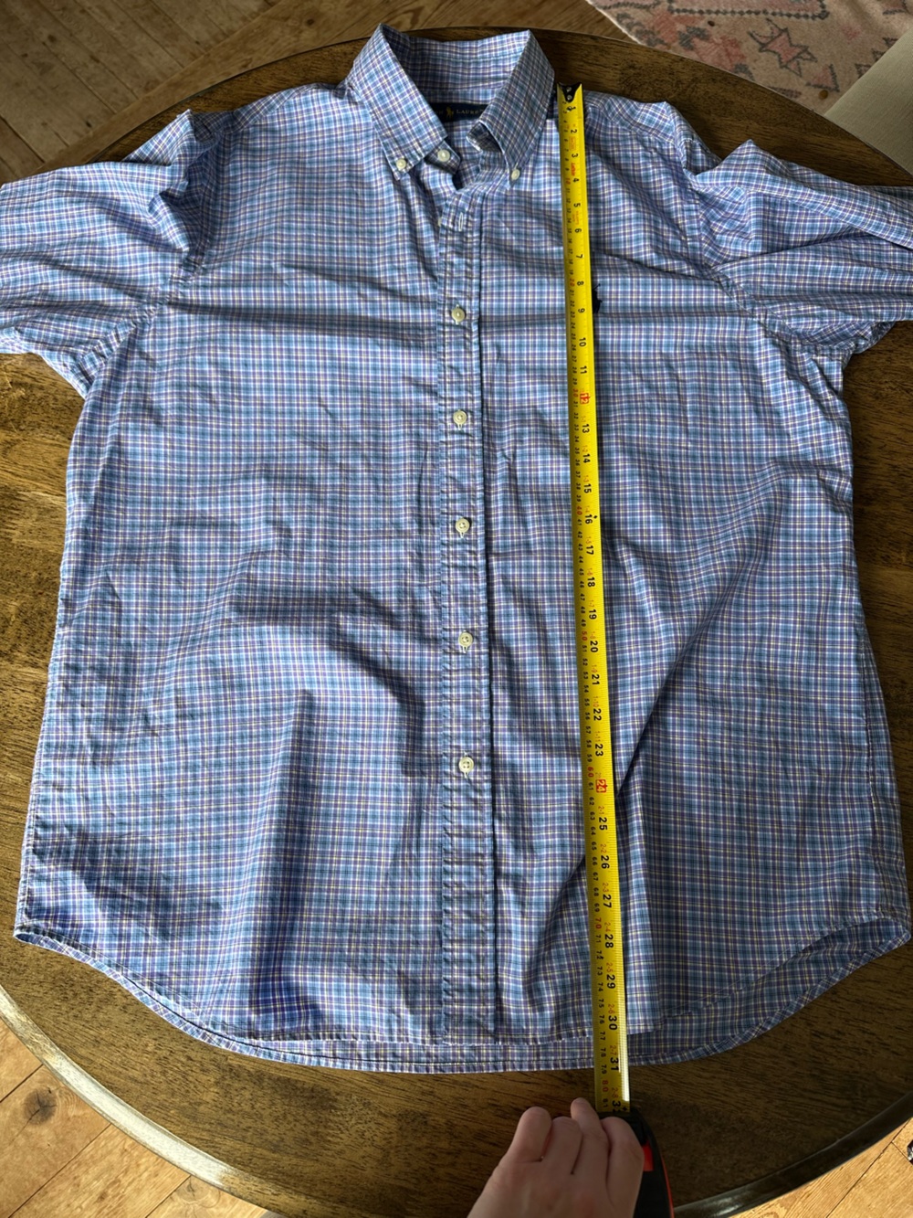 Polo by Ralph Lauren Blue and Lavender Check Button-Down Shirt - Picture 9 of 9